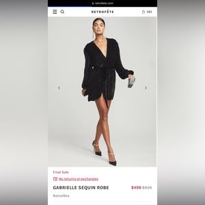 Retrofete black Gabrielle sequin robe